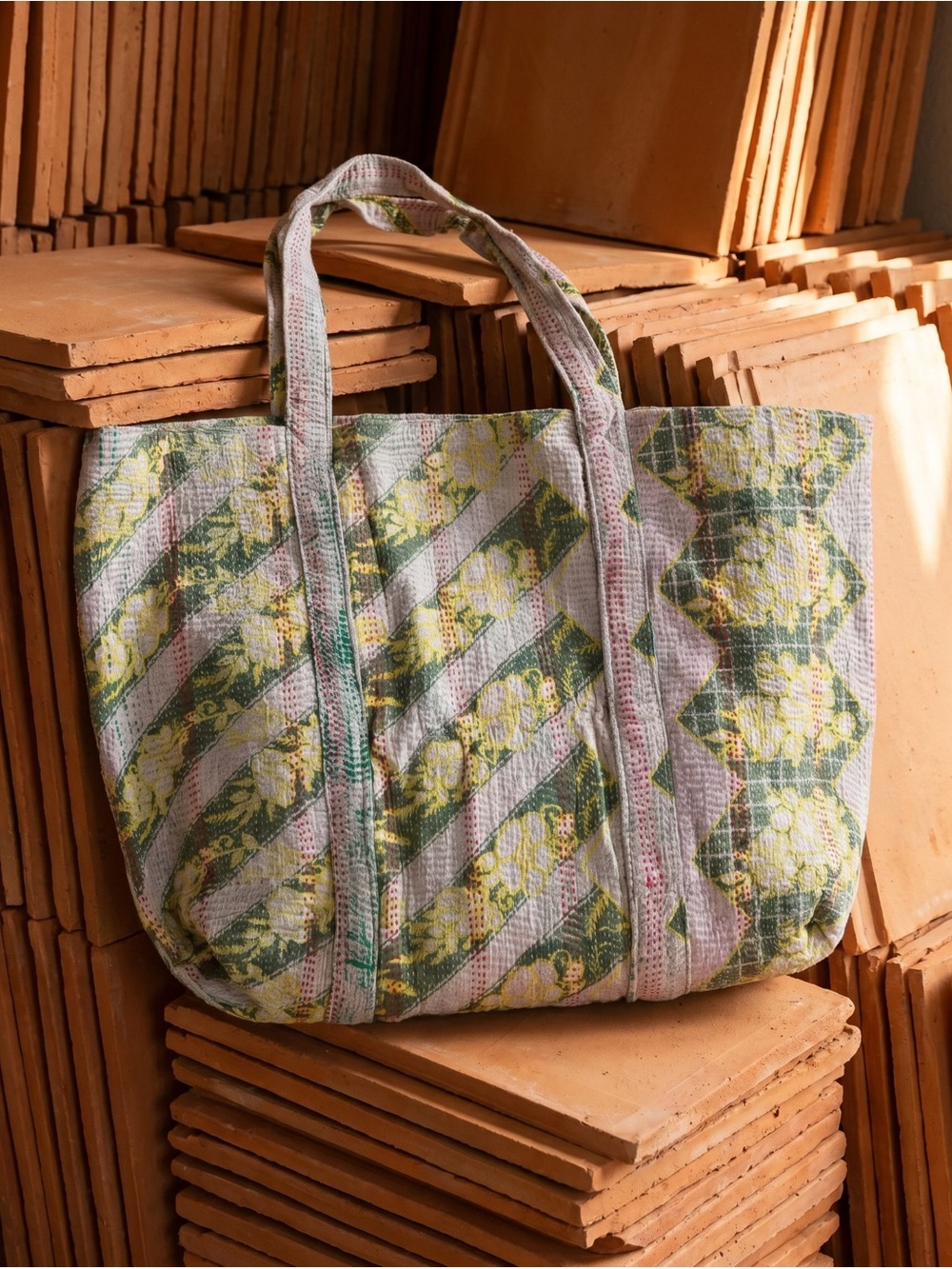 Vintage Quilt Tote Bag | Recycled Sari Artisan Bag